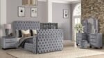 ENCORE KING 4PC VANITY BEDROOM SET IN GRAY