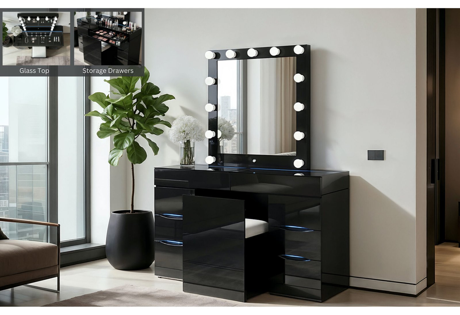 Ella-Black-VT-Catalog-Final-2.jpg ELLA BLACK VANITY SET WITH STORAGE STOOL - Image 1