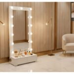 ELLA WHITE NARROW TALL MIRROR WITH LED AND SPEAKER