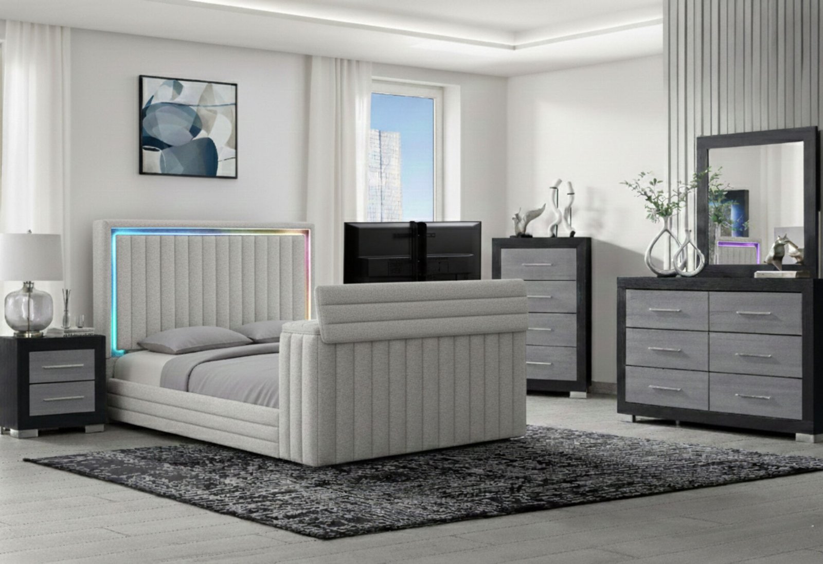 Emma-Elias-.jpg ELIAS/EMMA TV FB BLACK QUEEN BED GROUP - Image 1