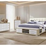 EMMA NATURAL/WHITE QUEEN BED GROUP