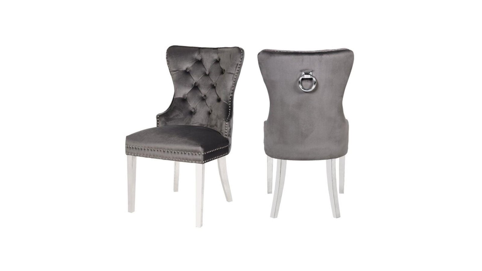 Erica_chair_Dark_Gray_1500_975.jpg ERICA STAINLESS STEEL LEGS DARK GRAY - 2 CHAIRS PER BOX - Image 1