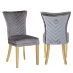 EVA GOLD LEGS DARK GRAY - 2 CHAIRS PER BOX