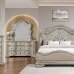BELLA QUEEN 5 PC BEDROOM SET IN CHAMPAGNE