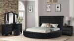 HAZEL QUEEN 4 PC VANITY BEDROOM SET IN BLACK
