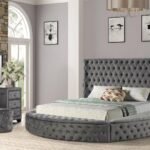 HAZEL QUEEN 4 PC VANITY BEDROOM SET IN GRAY