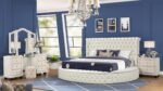 HAZEL KING 4 PC VANITY BEDROOM SET IN CREAM