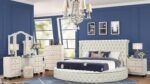 HAZEL KING 4 PC VANITY BEDROOM SET IN CREAM - Image 2