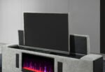 ISABELLA GREY KING BED W/LED, TV LIFT, SPEAKER AND FIREPLACE - Image 3