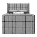 ISABELLA GREY QUEEN BED W/LED, TV LIFT, SPEAKER AND FIREPLACE