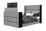 ISABELLA GREY QUEEN BED W/LED, TV LIFT, SPEAKER AND FIREPLACE - Image 3