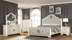 JASMINE QUEEN 4 PC BEDROOM SET IN BEIGE - Image 2