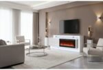 KIRA WHITE 87″ ENTERTAINMENT UNIT WITH BLUETOOTH SPEAKER AND LED