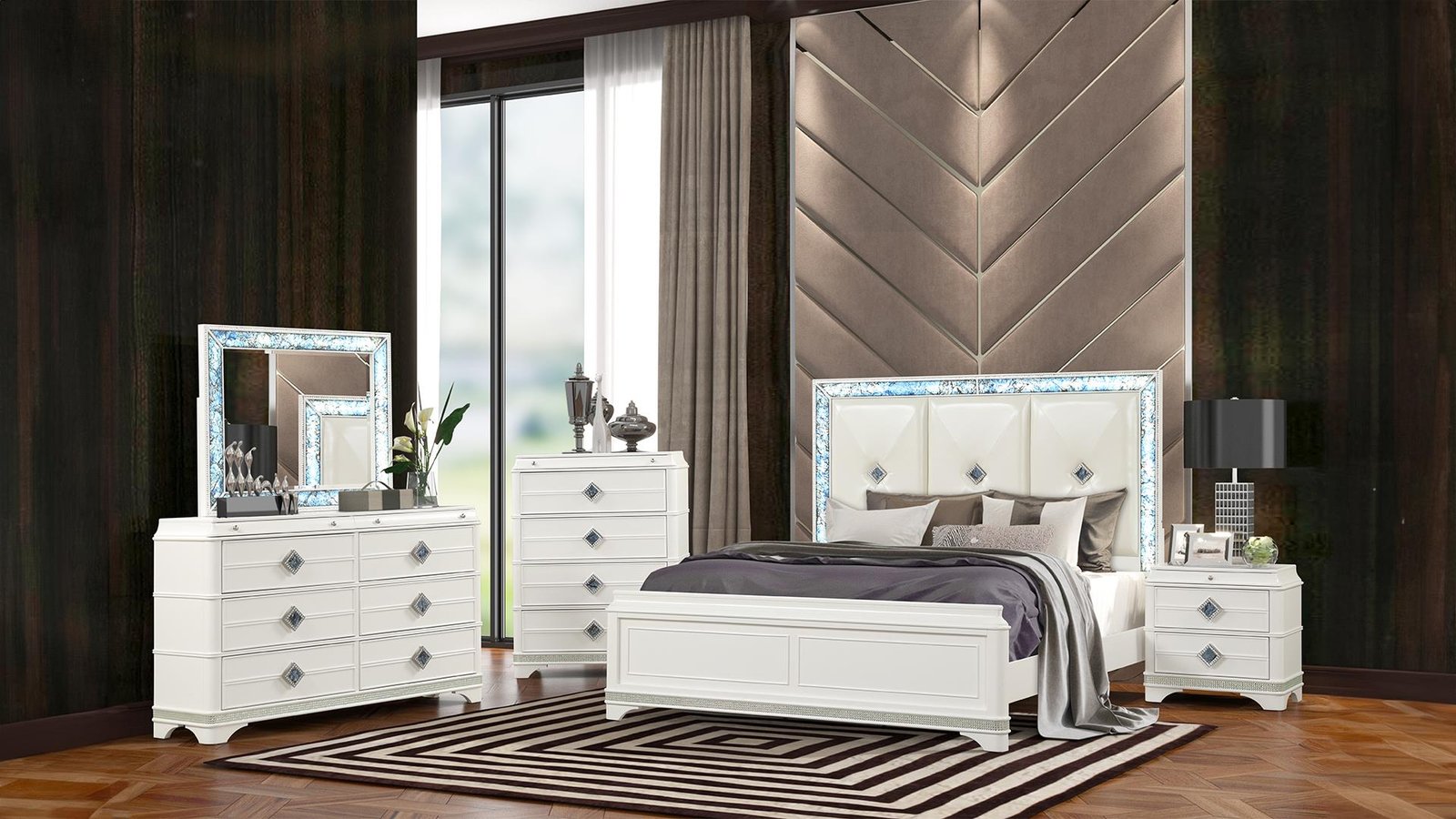LAGUNA_5PC_SET_MAIN1920_1080_1500_975.jpg LAGUNA KING 4 PC BEDROOM SET IN OFF WHITE - Image 1