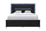 LANDO BLACK QUEEN BED WITH CONTINUOUS LED