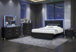 LANDO BLACK KING BED WITH CONTINUOUS LED - Image 4