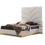 LAURA QUEEN BED WHITE &AMP; GOLD
