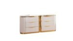 LAURA QUEEN 4 PC (LSF NS) - BEDROOM SET IN WHITE &AMP; GOLD - Image 3