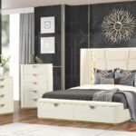 LA PIERRE KING 5 PC BEDROOM SET IN CREAM