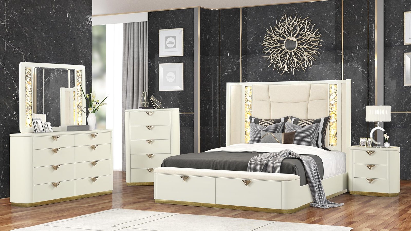 LA_PIERRE_1920X1080_17_1500_975.jpg LA PIERRE KING 5 PC BEDROOM SET IN CREAM - Image 1