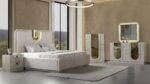 LESLI KING 5 PC BEDROOM SET BEIGE