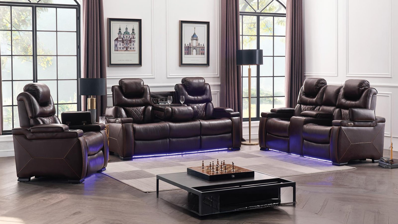 LEXUS_BROWN_MAIN_IMAGE__1920X1080__1500_975.jpg LEXUS 2 PC Living Room Sets IN BROWN - Image 1