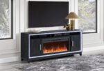 LILY DARK GREY ENT UNIT 72 INCH W/ LED, SPEAKERS, CRYSTAL INSERTS