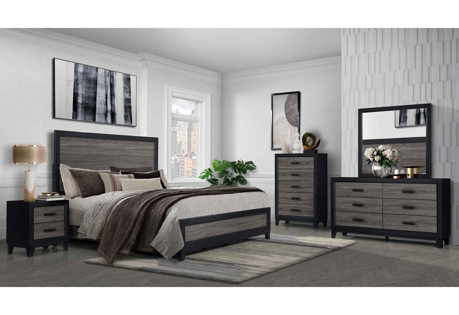 LISBON-GREYBLACK-KBG-1.jpg LISBON GREY/BLACK KING BED GROUP - Image 1
