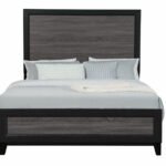 LISBON GREY AND BLACK QUEEN BED