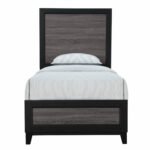 LISBON GREY AND BLACK TWIN BED