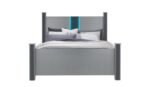 LOGAN SILVER KING BED GROUP W/ LED AND SPEAKERS - Image 2