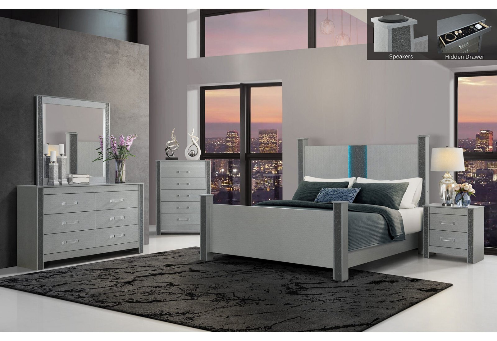 LOGAN-SILVER-QBG-KBG-RSC-1.jpg LOGAN SILVER FULL BED GROUP W/ LED AND SPEAKERS - Image 1