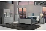 LOGAN SILVER KING BED GROUP W/ LED AND SPEAKERS