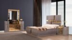 LORENZO QUEEN 4 PC BEDROOM SET IN RIVER SAND GRAY