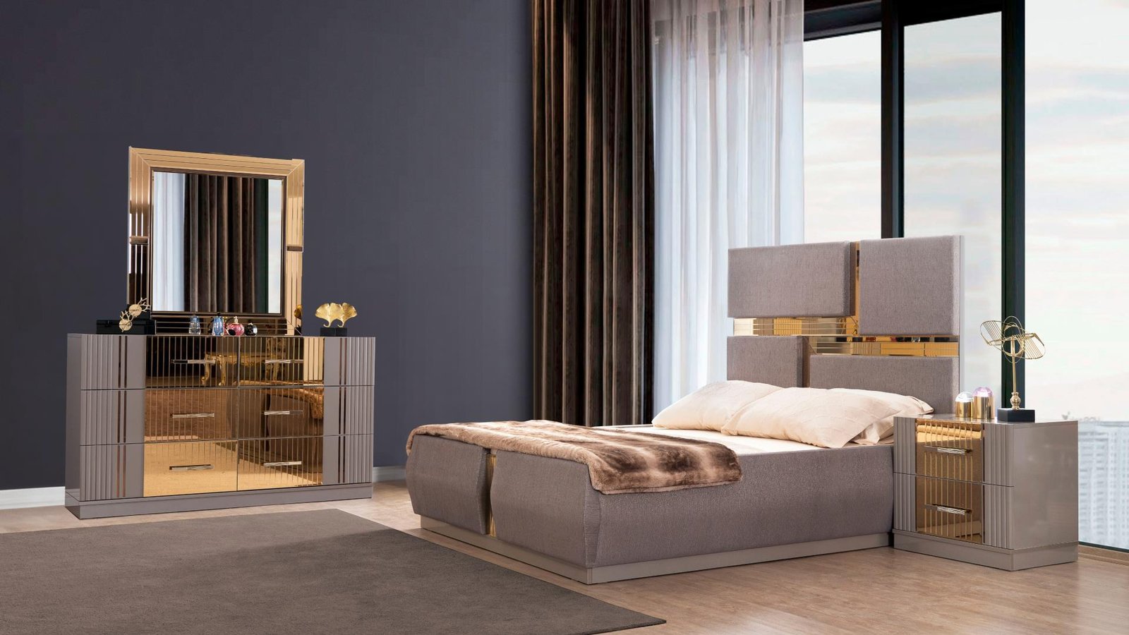 LORENZO_43_1500_975.jpg LORENZO QUEEN 4 PC BEDROOM SET IN RIVER SAND GRAY - Image 1