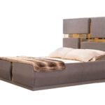 LORENZO QUEEN BED RIVER SAND GRAY