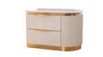 LAURA QUEEN 4 PC (LSF NS) - BEDROOM SET IN WHITE &AMP; GOLD - Image 7