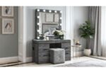 LEXI GREY VANITY SET WITH STOOL