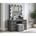 LEXI GREY VANITY SET WITH STOOL