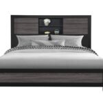 LISBON GREY/BLACK BOOKCASE KING BED