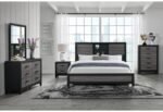 LISBON GREY/BLACK BOOKCASE FULL BED GROUP