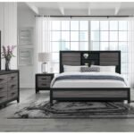 LISBON GREY/BLACK BOOKCASE FULL BED GROUP