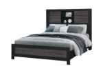 LISBON GREY/BLACK BOOKCASE QUEEN BED - Image 2