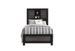 LISBON GREY/BLACK BOOKCASE TWIN BED