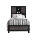 LISBON GREY/BLACK BOOKCASE TWIN BED