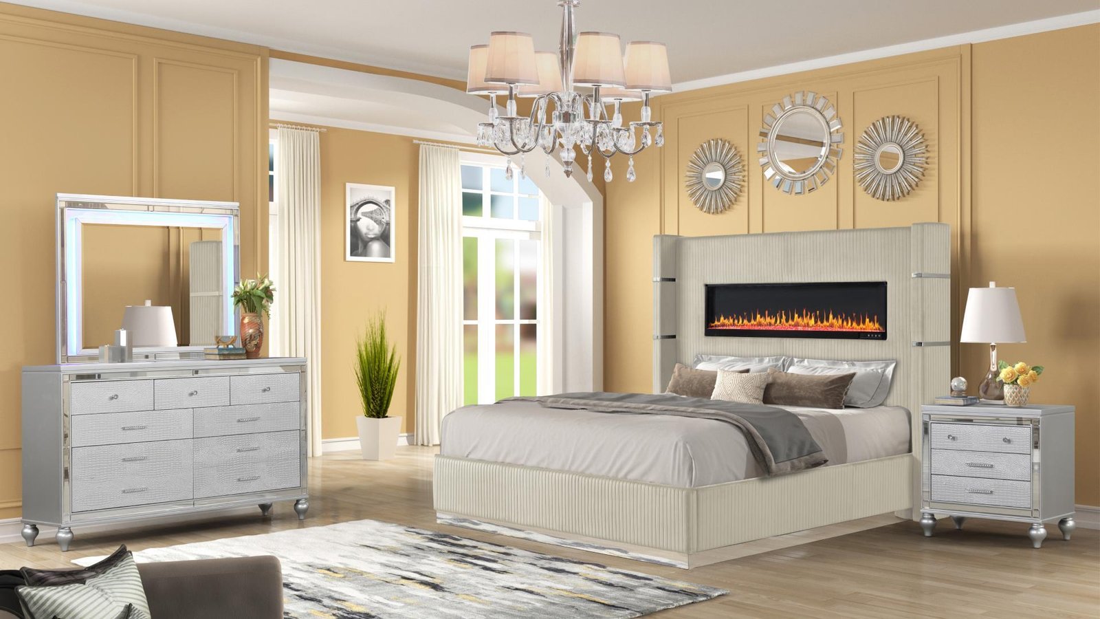Lizelle_Beige_71_1500_975.jpg LIZELLE QUEEN 4 PC BEDROOM SET IN CREAM - Image 1