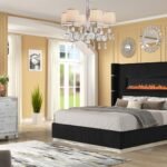 LIZELLE QUEEN 4 PC BEDROOM SET IN BLACK