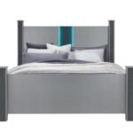 LOGAN SILVER KING BED WITH LED AND SPEAKERS