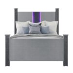 LOGAN SILVER FULL BED WITH LED AND SPEAKERS