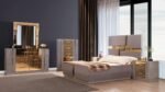 LORENZO QUEEN 4 PC BEDROOM SET IN RIVER SAND GRAY - Image 2